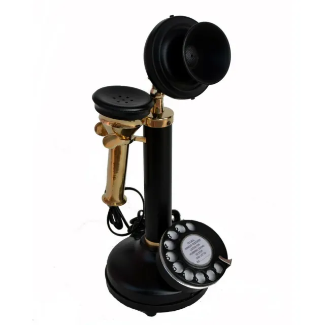 Teléfono con candelabro Vintage clásico con esfera giratoria decorativa...