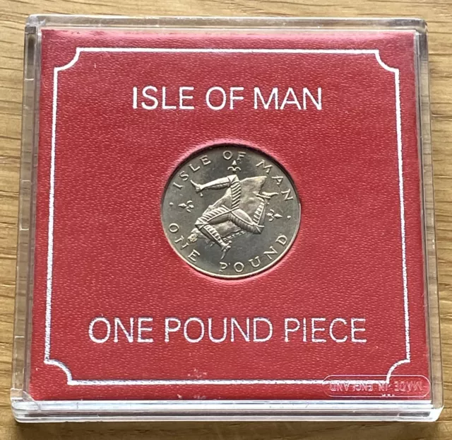 1980 - Isle of Man One Pound Piece Cased Coin