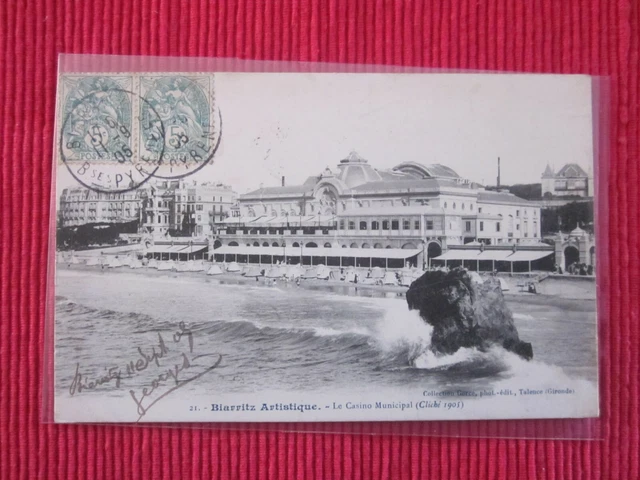 Cpa Written Stamp Biarritz Le Casino Municipal 64