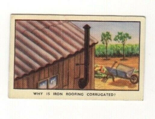 Chocolate Mystery Card 1937. Corrugated Iron Roofing