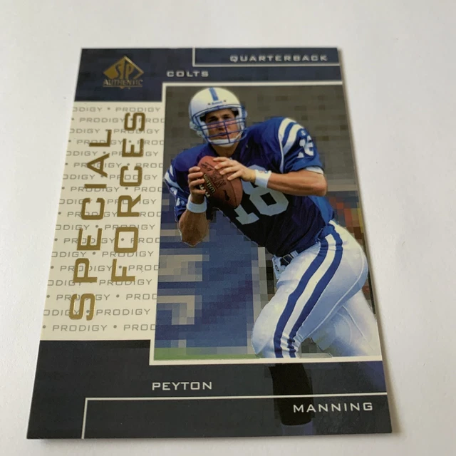 1998 SP Authentic PEYTON MANNING Special Forces /1000 Very Nice! Rare Rookie!