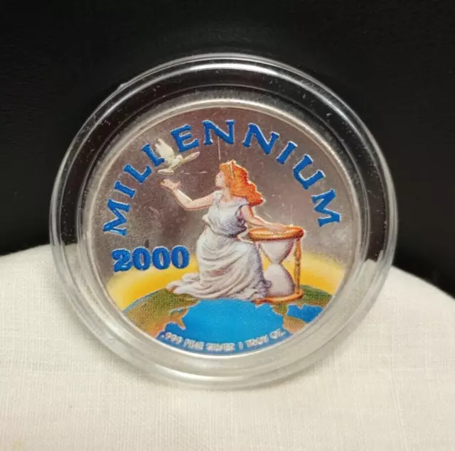 2000 Liberty Millennium, Colorized Fine Silver Coin Republic of Liberia