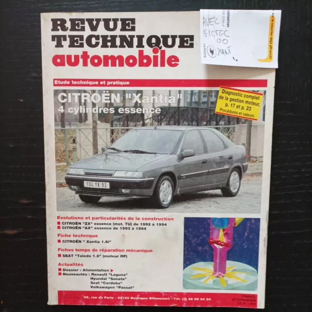 revue technique Citroen Xantia 1.6 1.8 2.0 16V 4 cylindre RTA Citroën Xantia ess