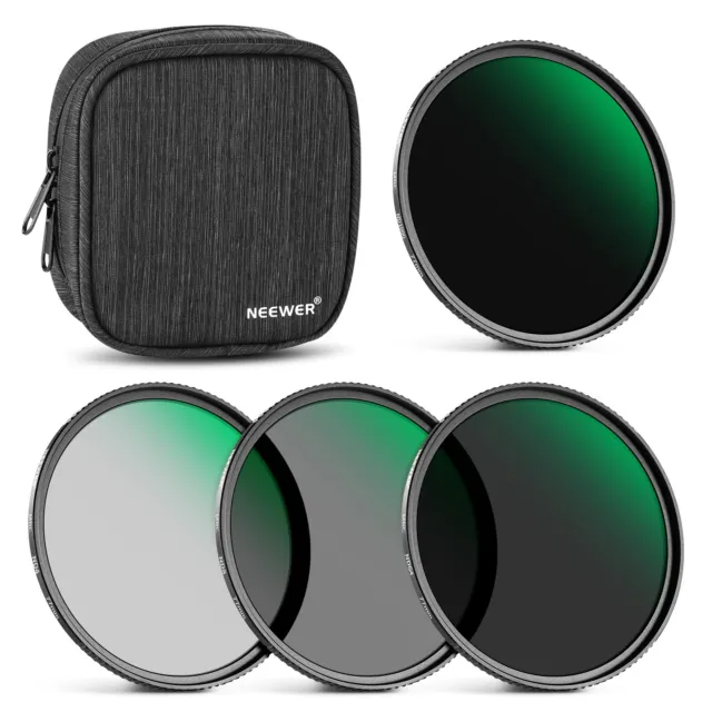 NEEWER 77mm Fixed ND Lens Filter Kit Neutral Density ND1000 ND64 ND8 ND4 Filter