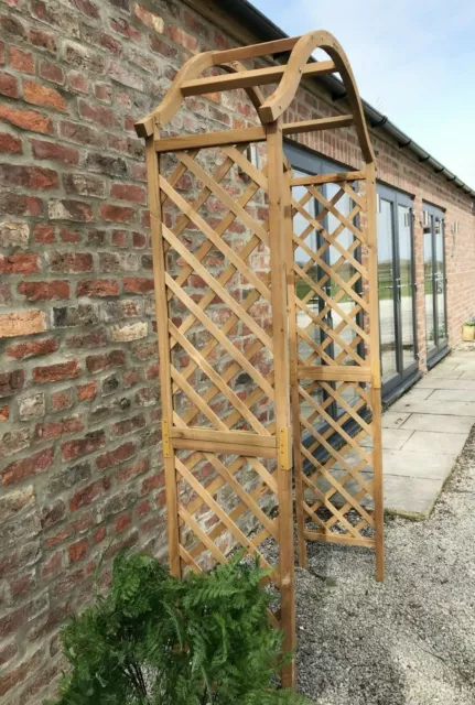 WOODEN GARDEN ARCH Plant Support Timber Pergola Archway Arbour Trellis ...