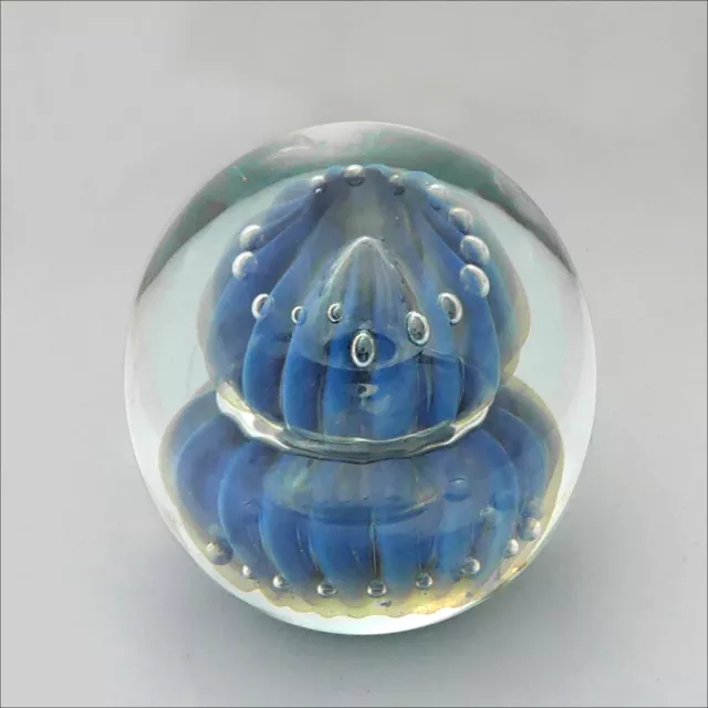 Rare Eickholt 2007 double jellyfish signed studio art glass paperweight