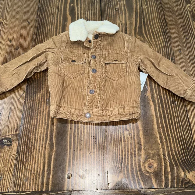 NWT Baby Gap Corduroy Jacket Fleece Lined 2T 2 Years 33-36 Months Toddler Boys