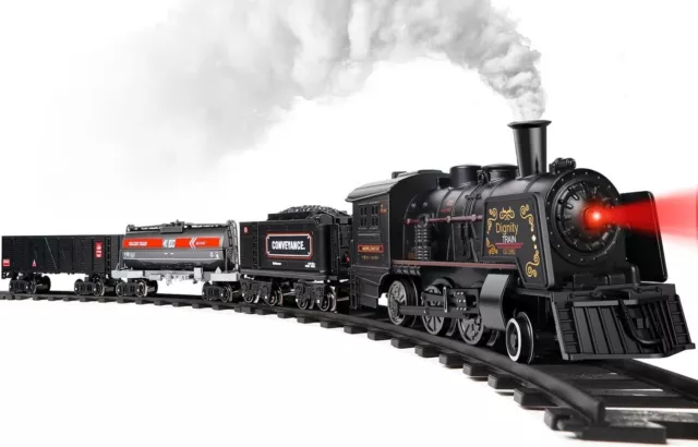 Elektrischer Zug Spielzeug Eisenbahn Set mit Licht und Sound 4 Wagen Kinder