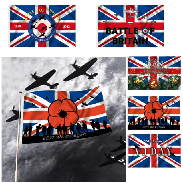 3ft x 5ft LEST WE FORGET FLAG LARGE Poppy Remembrance Sunday VE Day Military
