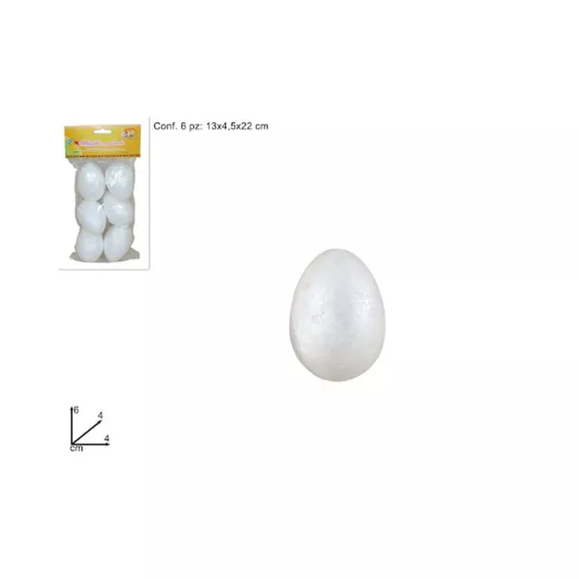 Huevos de Poliestireno Blanco Natural para Acolchar Bricolaje 6 Piezas De 6 CM