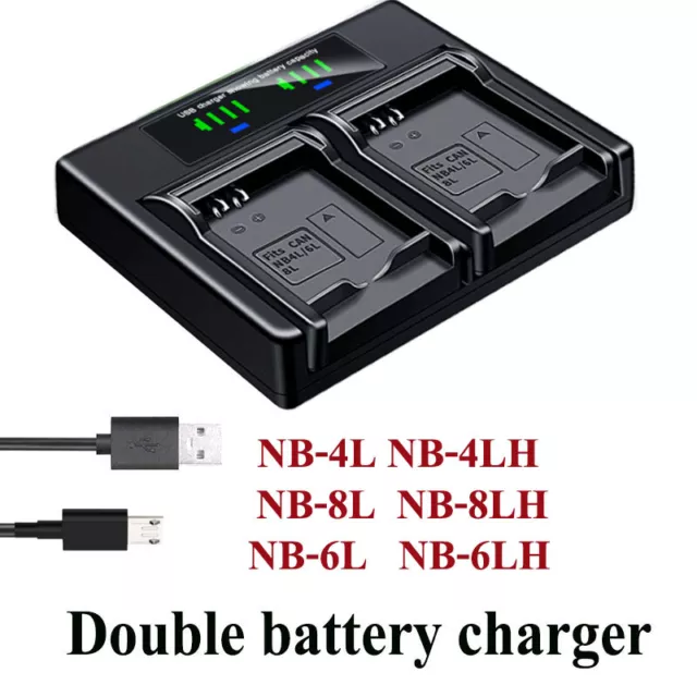 Caricabatteria doppia per Canon PowerShot SD960 SD970 SD1000 SD1100 SD1400 IS
