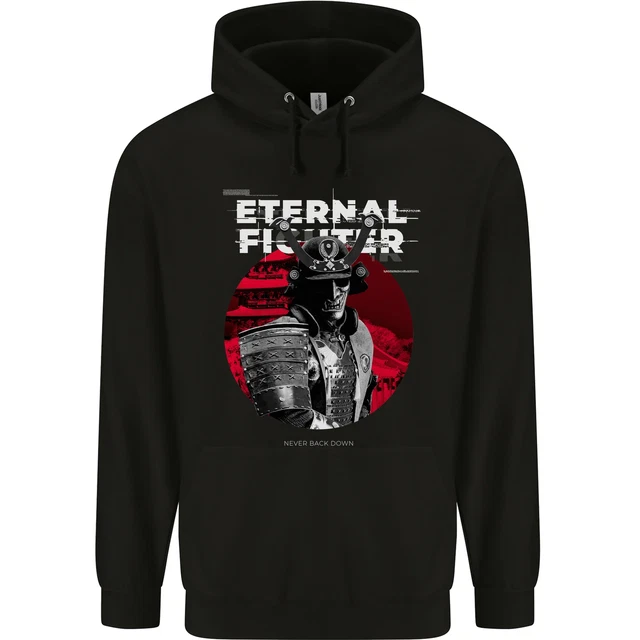 Samurai Fighter Skull MMA Mixed Martial Arts Childrens Kids Hoodie
