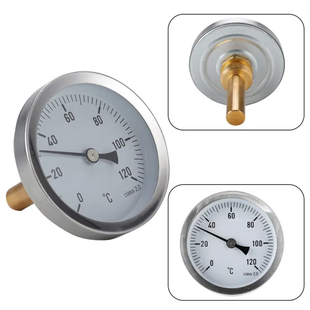 Kettle Thermometer Boiler Dial Thermometer 1/4 inch NPT Fitting 0-100 Deg C Temperature Meter Gauge Adjustable Dustproof Professional Rustproof, Size