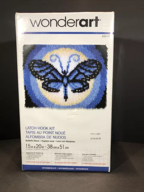 Wonderart Latch Hook Kit 15"X20" Butterfly Moon Brand New & Sealed 426147