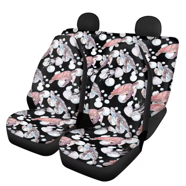 5-Seater Car Front Seat Cover Marine Animal Printed Cushion Cover Anti Fouling 2