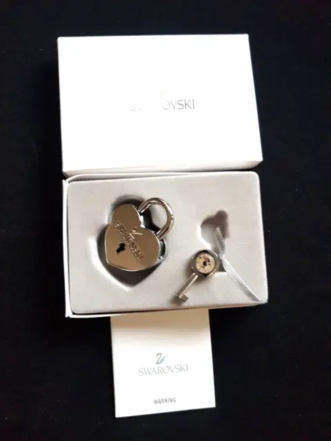 Swarovski Heart Pendant Schloß-heart Lock With Key New