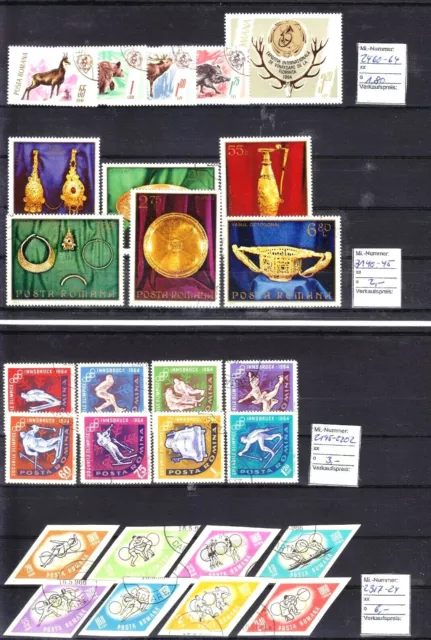Briefmarken Rumänien 4 Komplette Sätze Gestempelt