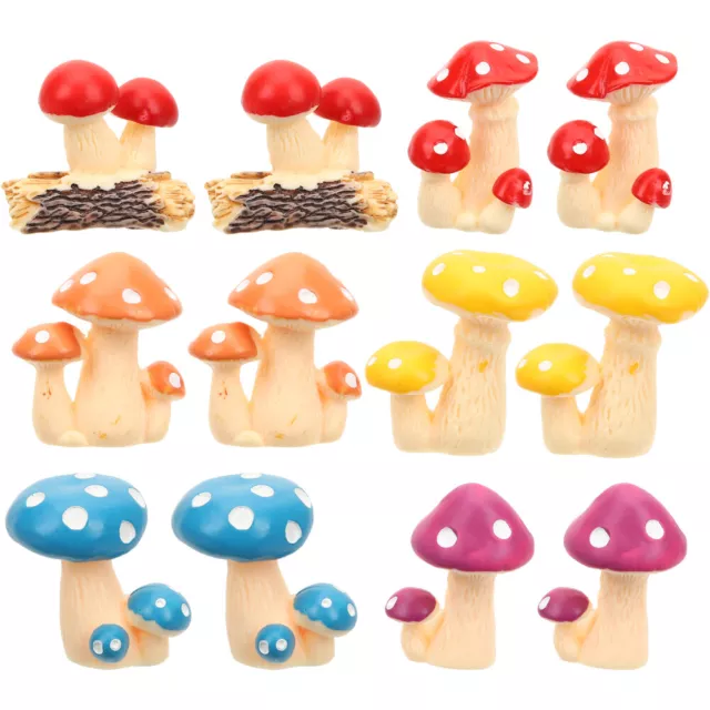 12 Pcs Statue De Champignon Décorations Gâteaux Adulte Ornement