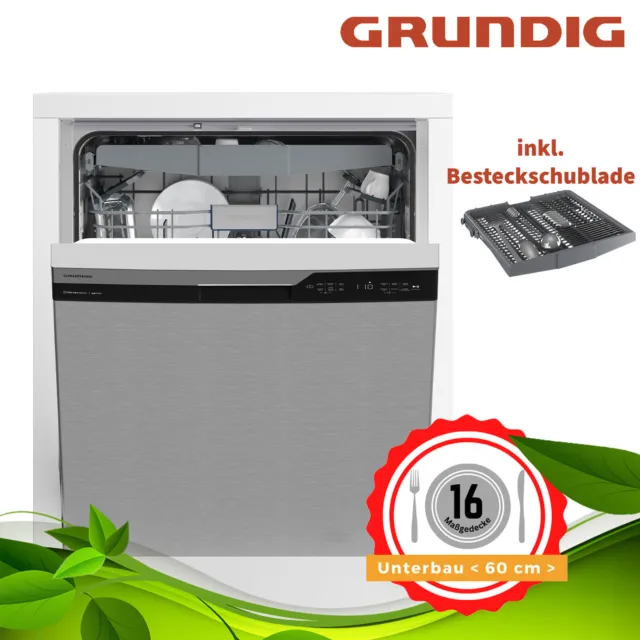 Grundig Edelstahl Einbau Geschirrspüler 60cm Unterbau Spülmaschine INVERTER NEU