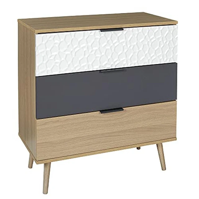 (TG. 80x39x75 cm) HOME DECO FACTORY HD7147 HD7147-Cassettiera con 3 cassetti, Le