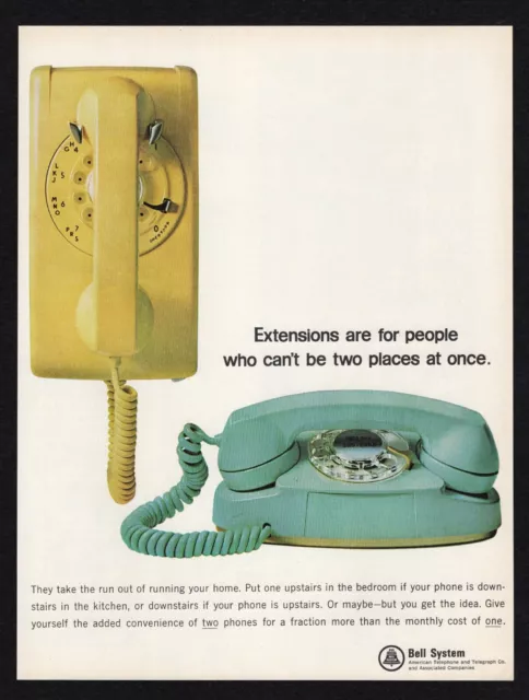 1965 Bell System American Telephone Extension People Two Places At Once Print Ad