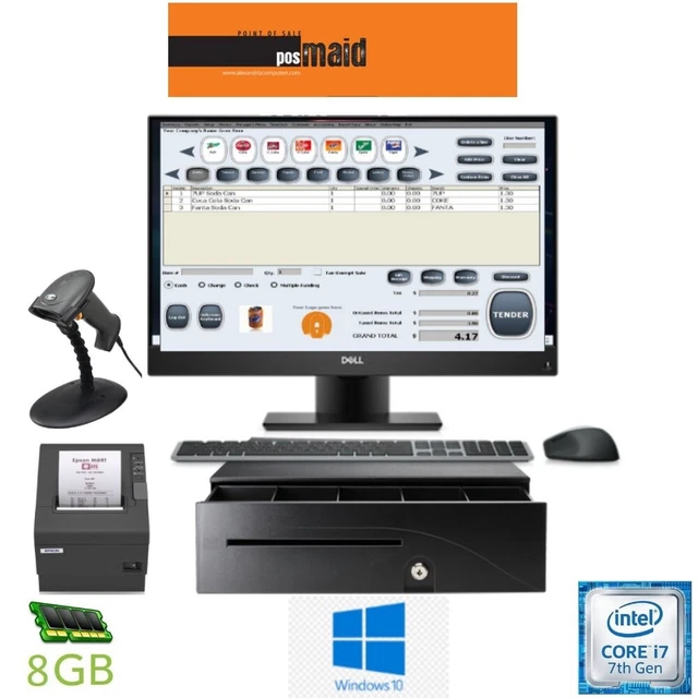 RETAIL POS COMPLETE Point of Sale System WITH SOFTWARE I7/8GB RAM FAST