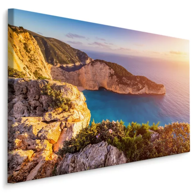 CANVAS Leinwand Bilder XXL Wandbilder Kunstdruck Meer Sonnenuntergang Felsen 584