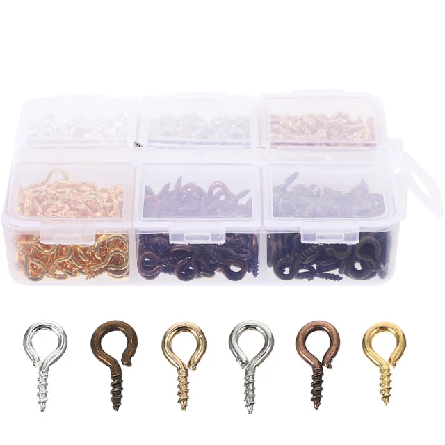 Tornillos para ojos de cuerno adorno de uñas artesanías mini aro de metal clavija ovejas