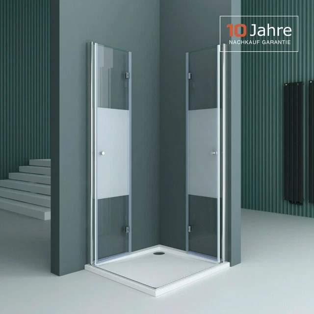 Eck-Duschkabine Mit Falttür – 100x120x185 Cm, 5 Mm ESG-Sicherheitsglas, Silber, Beidseitig Faltbar – Für Wand- Oder Wannenmontage