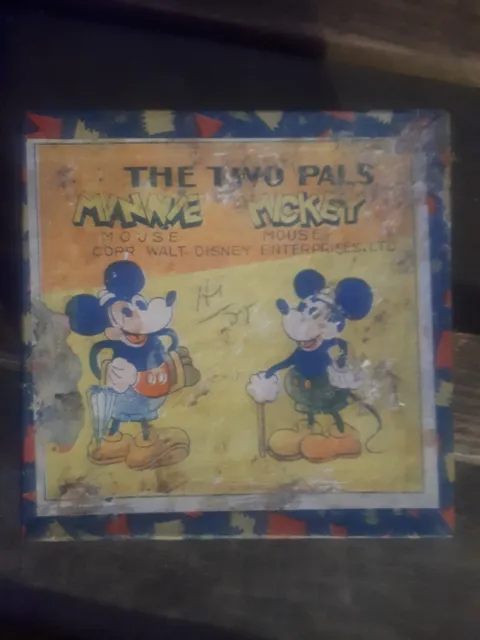 Htf Vintage Disney The Two Pals Mickey & Minnie 4" Bisque Figurines Original Box