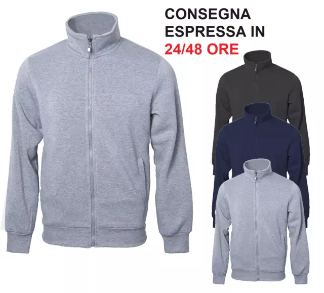 Felpa Uomo con Zip Leggera Maglia Senza Cappuccio da Lavoro Invernale Sport