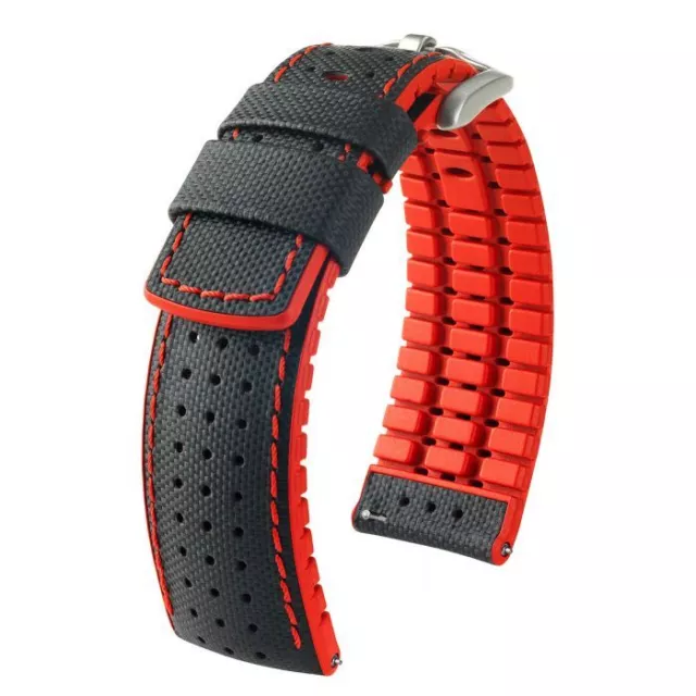 Cerf Bracelet Montre Robby Cuir de Veau Caoutchouc Kern Noir Rouge 21 20 22 24mm