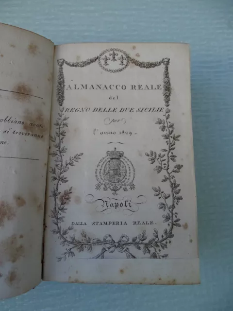 Borbonica-Almanacco Reale Regno Due Sicilie 1829 -Francesco I-Ordini Militari...