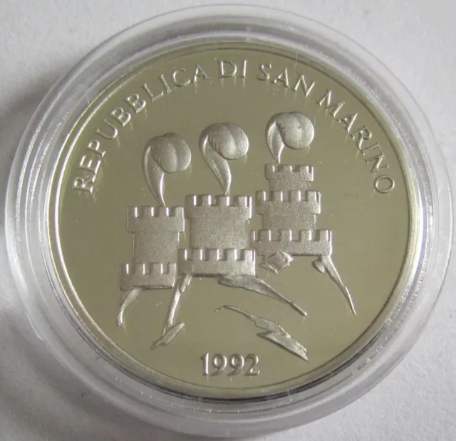 San Marino 1000 Lire 1992 Olympia Barcelona Antike Athleten Silber 2