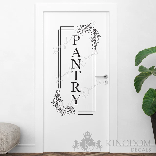 Pantry Decal | Door Sign Sticker, Modern, Rustic, Farmhouse, Kitchen, Antique