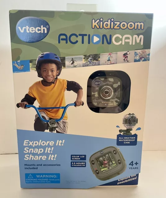 VTech Kidizoom Action Cam Camouflage with Mounts & Accessories New Open Box