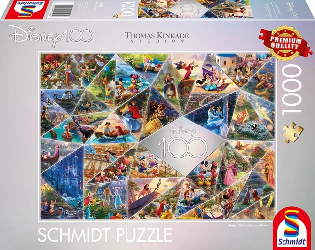 KINKADE DISNEY 100 Years of Disney Mosaic Jigsaw Puzzle 1000 Pieces ...
