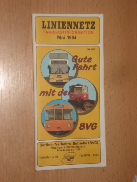 Berliner U-Bahn Tram Bus S-Bahn Berlin BVG Liniennetz Mai 1984