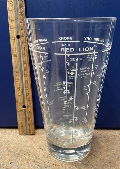BAR RECIPE COCKTAIL MIXING & STIRRING 16OZ. GLASS BOSTON MARTINI SHAKER PLASTiC