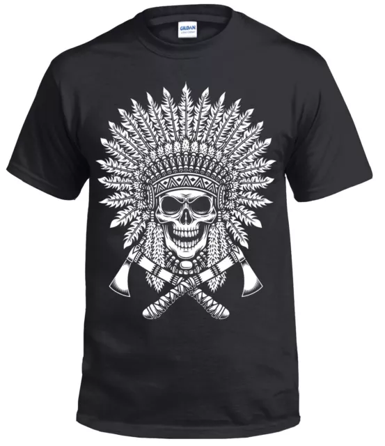 Maglietta Tribal Nativi Americani Tattoo Nera/Dream Catcher/Lupo/Teschio/Biker/Top