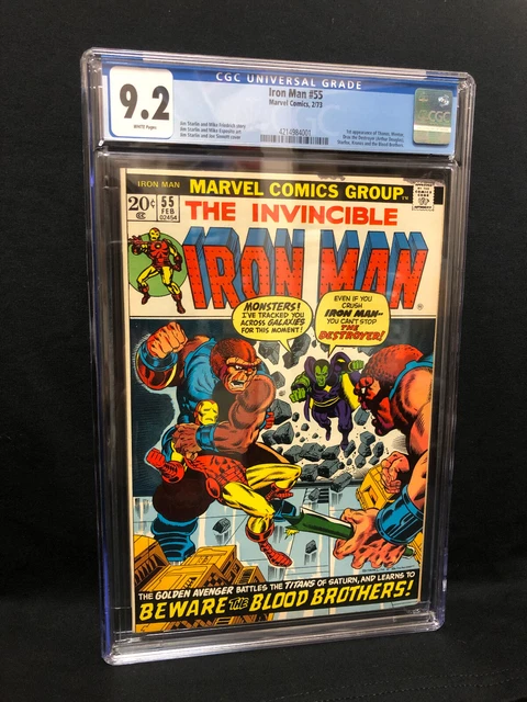 IRON MAN #55 CGC 9.2 1st APP OF THANOS MENTOR DRAX THE DESTROYER STARFOX & MORE!