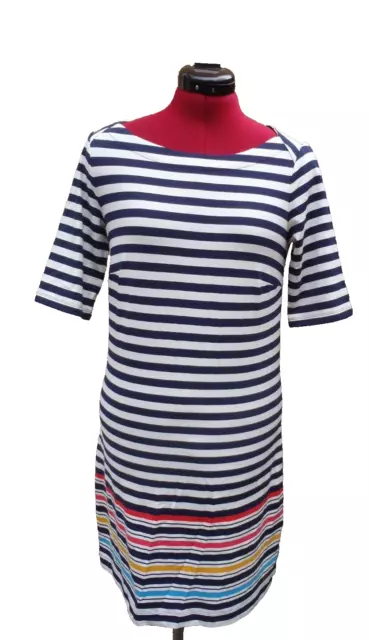 TOMMY HILFIGER Navy Mix Striped Short Sleeve T-Shirt Dress - Size S