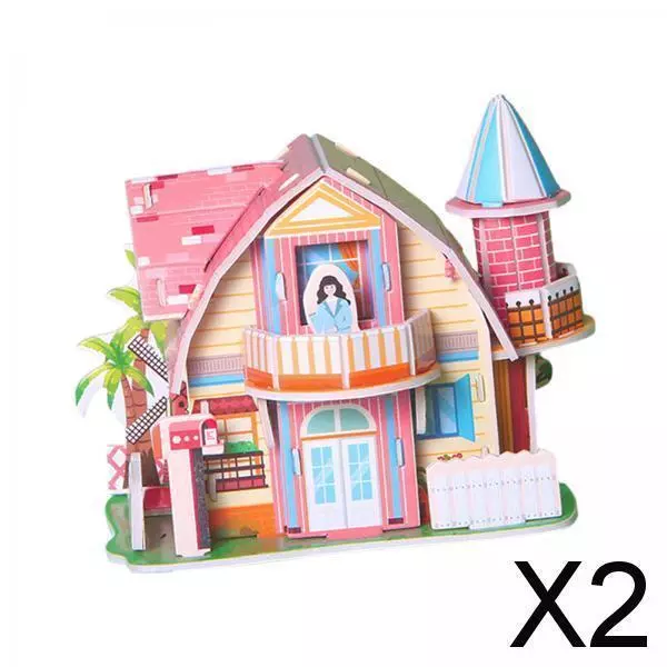 2X DIY 3D Puzzle Spielzeug Happy House Für Dekorative Einzigartige