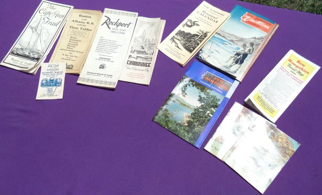 1947 New Hampshire Vacation Brochures Train timetables Lockport Cambridge B line