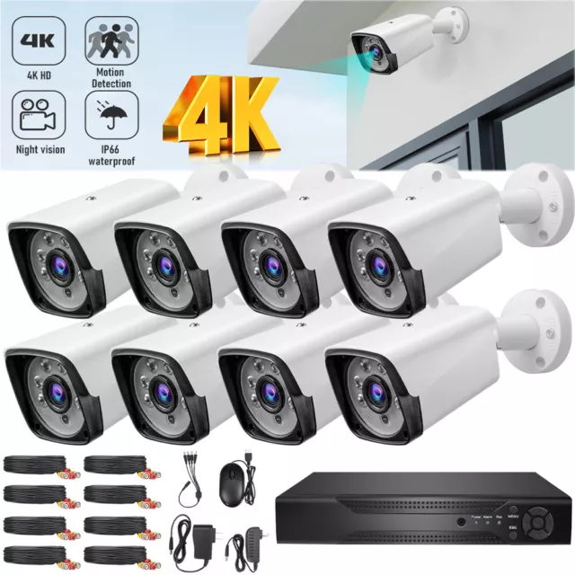 4K Camaras De Seguridad Para Casa Oficina Home Security Camera System 8 Cameras