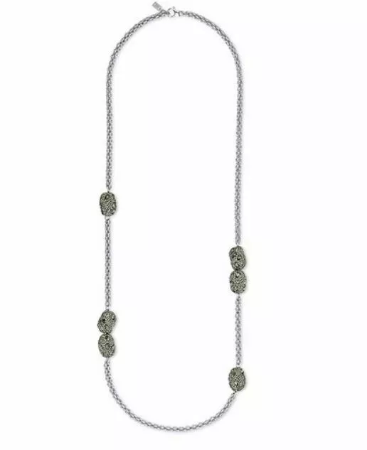 NIB $599 Atelier Swarovski Moselle Long Necklace Dark Grey Crystal 5263649