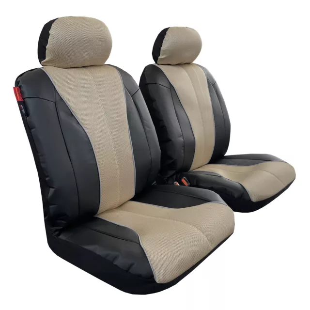 For Jeep Cherokee 2014-on Car SUV Front Seat Covers Black Gold Leatherette Mesh