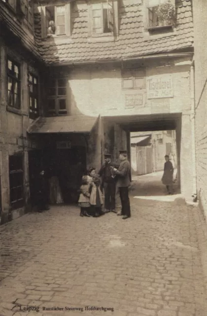 AK Leipzig Hofdurchgang Ranstädter Steinweg, um 1900, Repro Fotoarchiv Naturkund