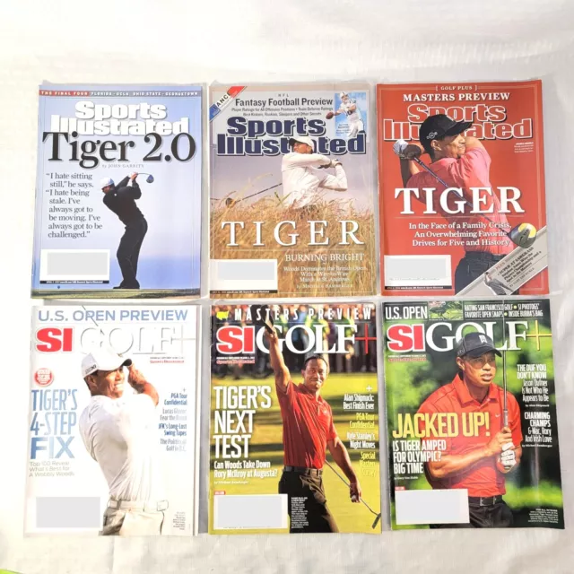 Sports Illustrated Magazines, Lot of 6 Tiger Woods Issues, 2005 - 2012, SI Golf+