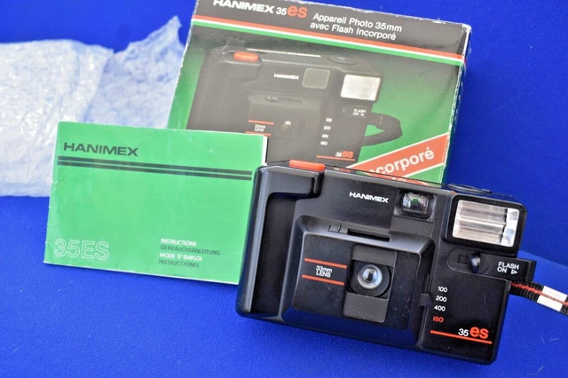 CÁMARA DE PELÍCULA HANIMEX 35ES 35mm DE COLECCIÓN EN CAJA CON MANUAL DE INSTRUCCIONES TODO ORIGINAL
